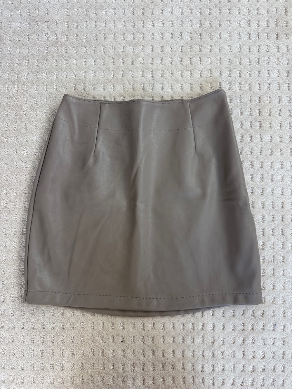 Abercrombie & Fitch Faux Leather Mini Skirt Taupe Gray XS Y2K